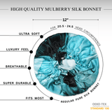 Turquoise Tie Dye Pure Mulberry Silk Bonnet – Reversible & Durable - NOCHKA
