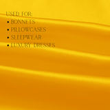Vibrant Yellow 100% Pure Mulberry Silk Fabric 19mm Cut - to - Size Silk Fabric - NOCHKA
