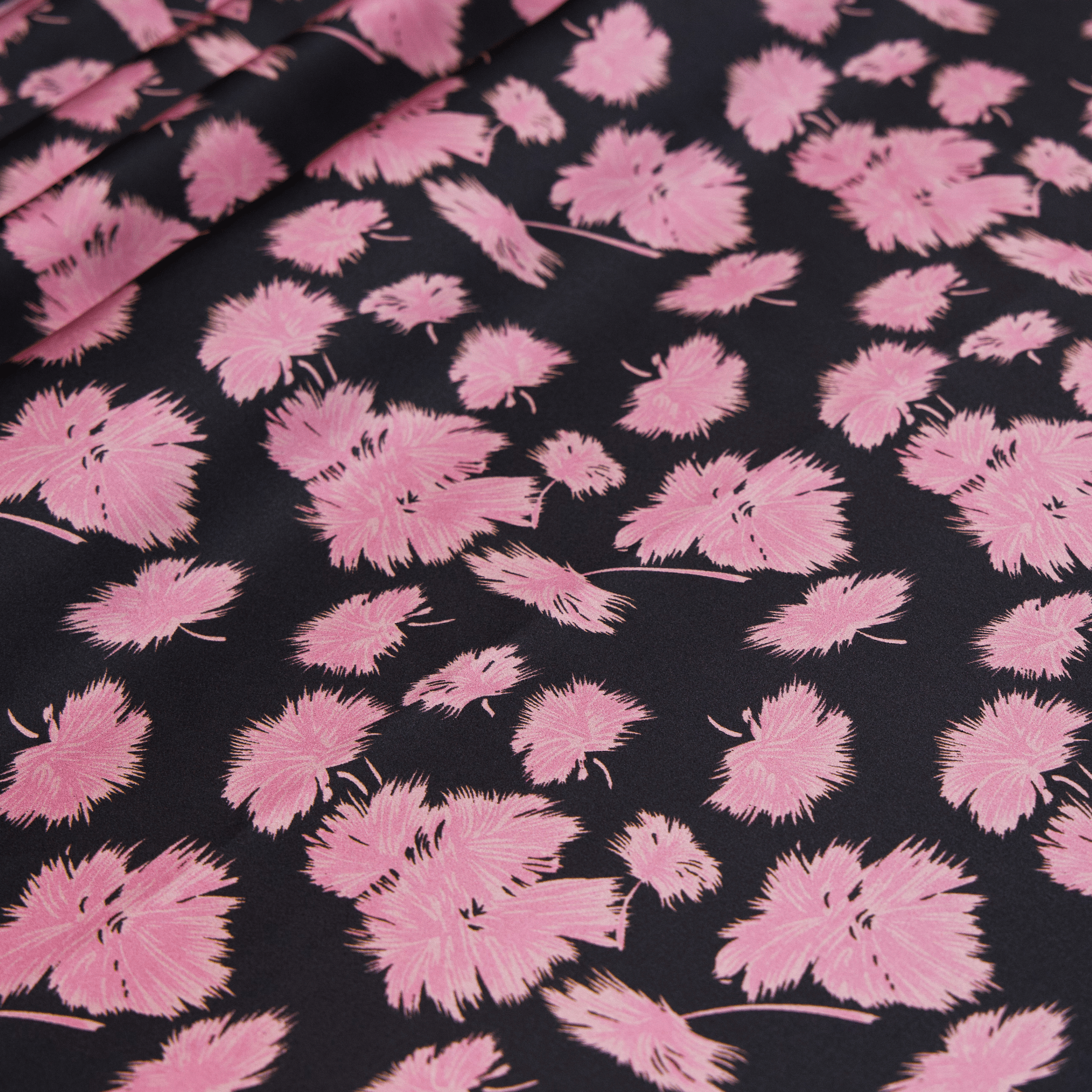 Vintage Pink Print 100% Pure Mulberry Silk Fabric 19mm 54" Width Pre - Cut Silk Fabric - NOCHKA
