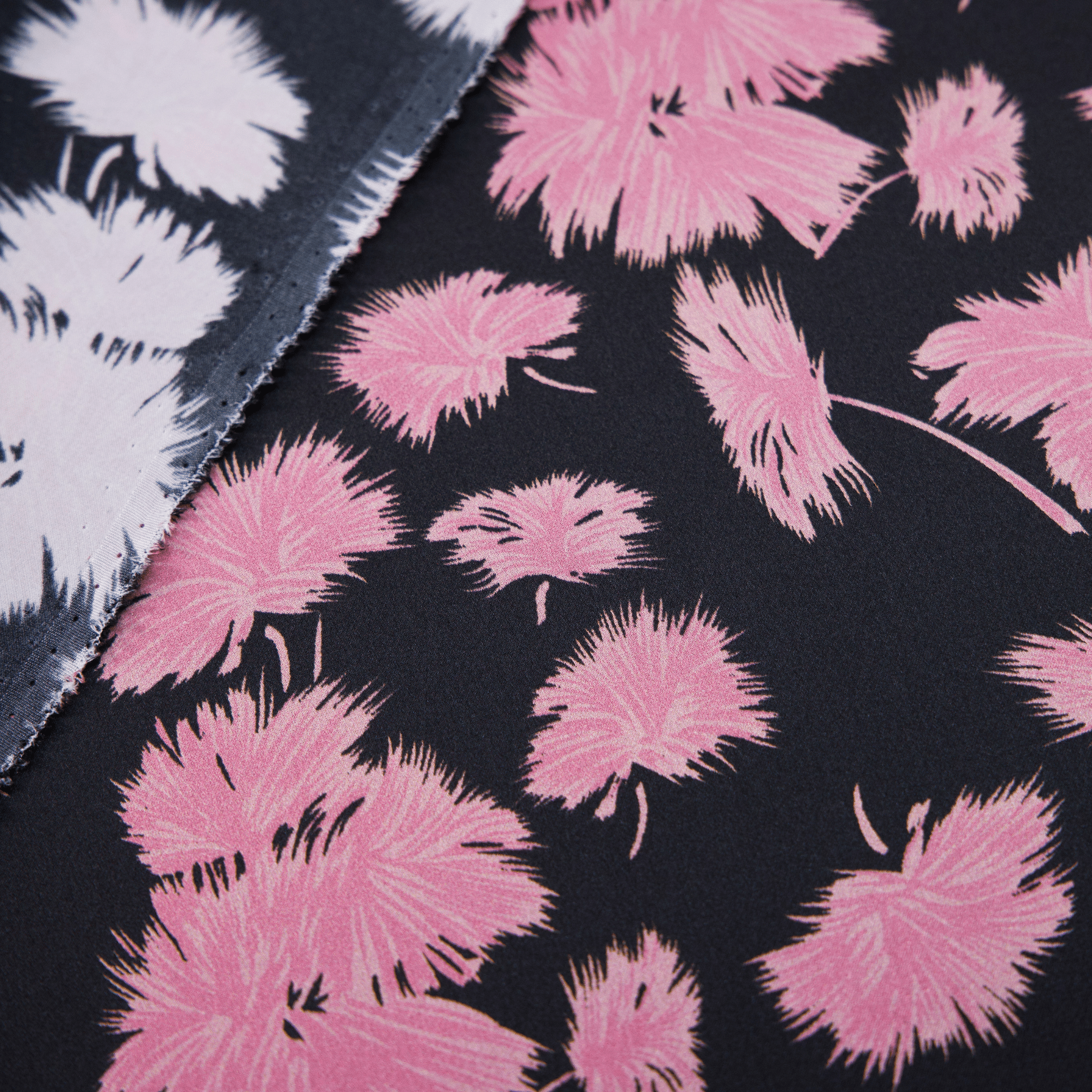 Vintage Pink Print 100% Pure Mulberry Silk Fabric 19mm 54" Width Pre - Cut Silk Fabric - NOCHKA

