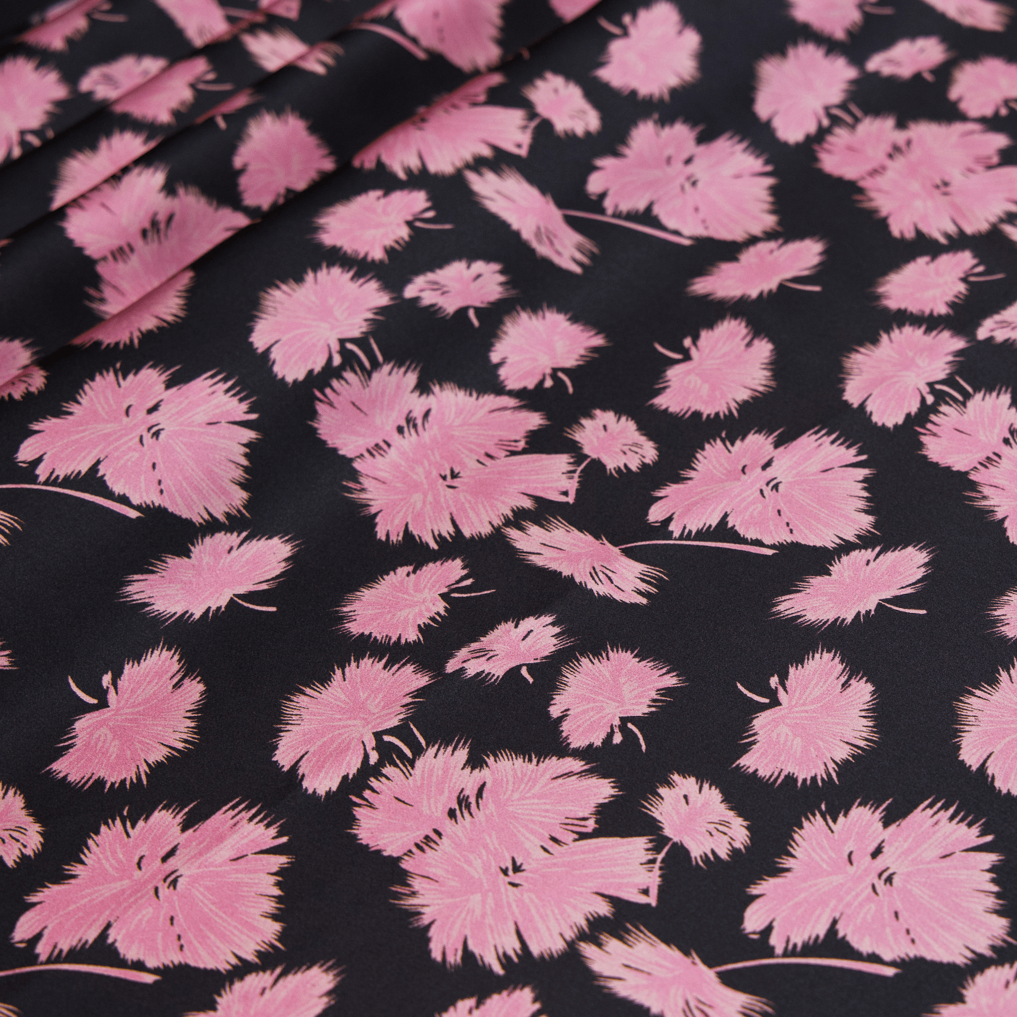 Vintage Pink Print 100% Pure Mulberry Silk Fabric 19mm 54" Width Pre - Cut Silk Fabric - NOCHKA
