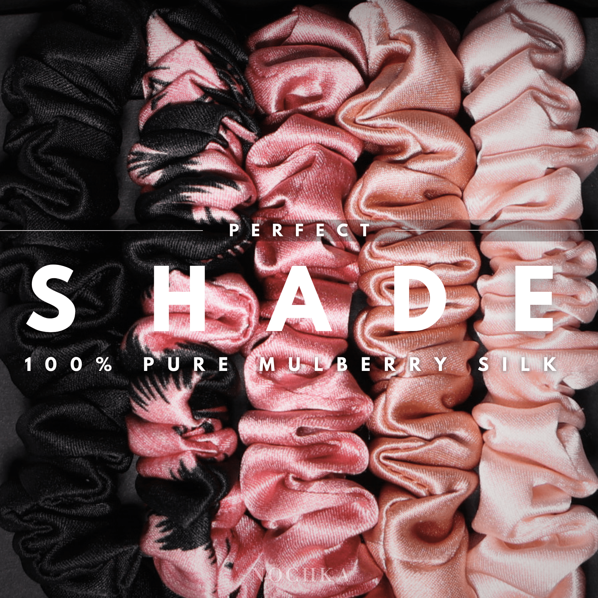 Vintage Pink Shades Ultra - Skinny Silk Scrunchies (Set of 5) - NOCHKA
