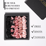Vintage Pink Shades Ultra - Skinny Silk Scrunchies (Set of 5) - NOCHKA
