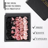 Vintage Pink Shades Ultra - Skinny Silk Scrunchies (Set of 5) - NOCHKA
