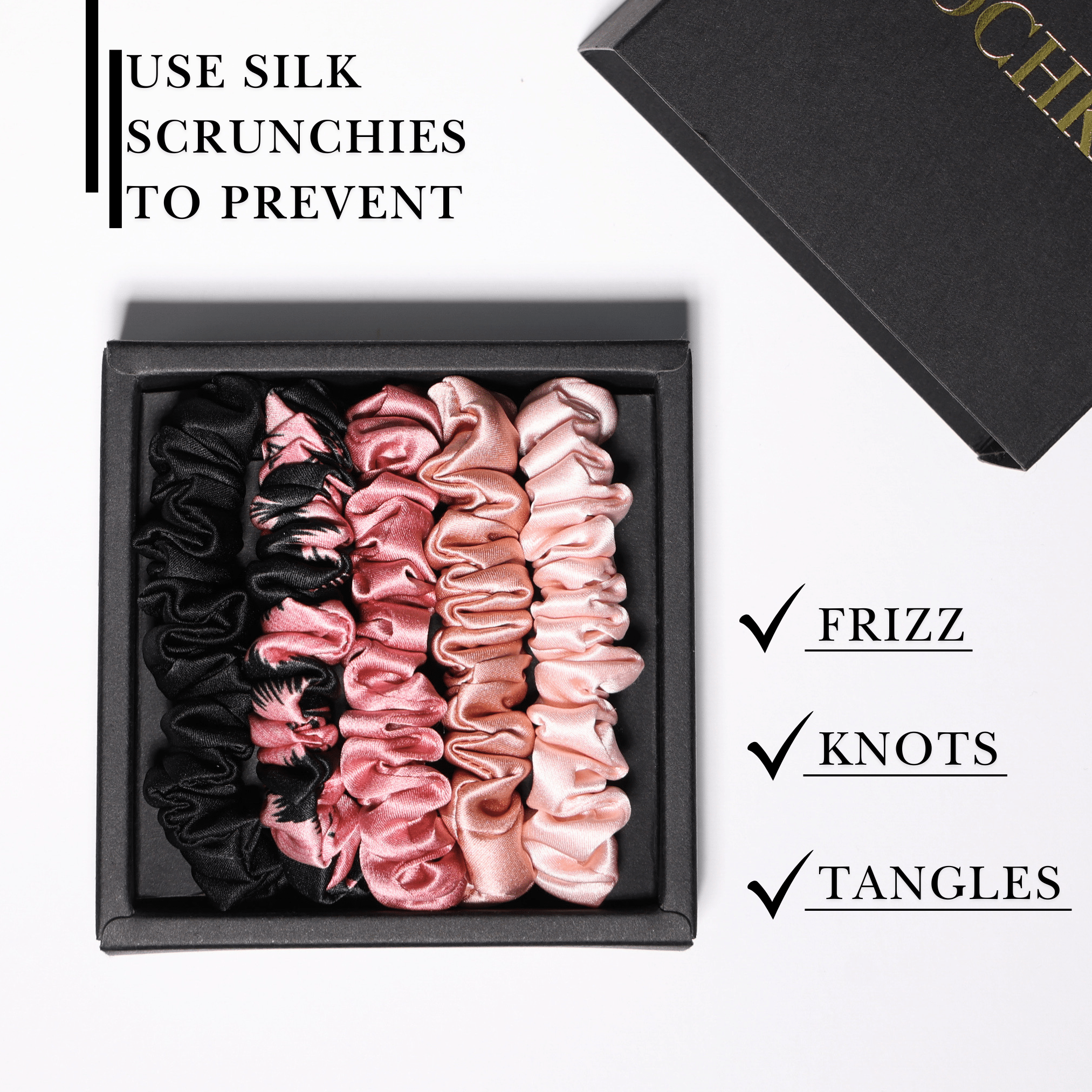 Vintage Pink Shades Ultra - Skinny Silk Scrunchies (Set of 5) - NOCHKA
