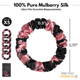 Vintage Pink Ultra - Skinny Silk Scrunchies (Set of 5) - NOCHKA
