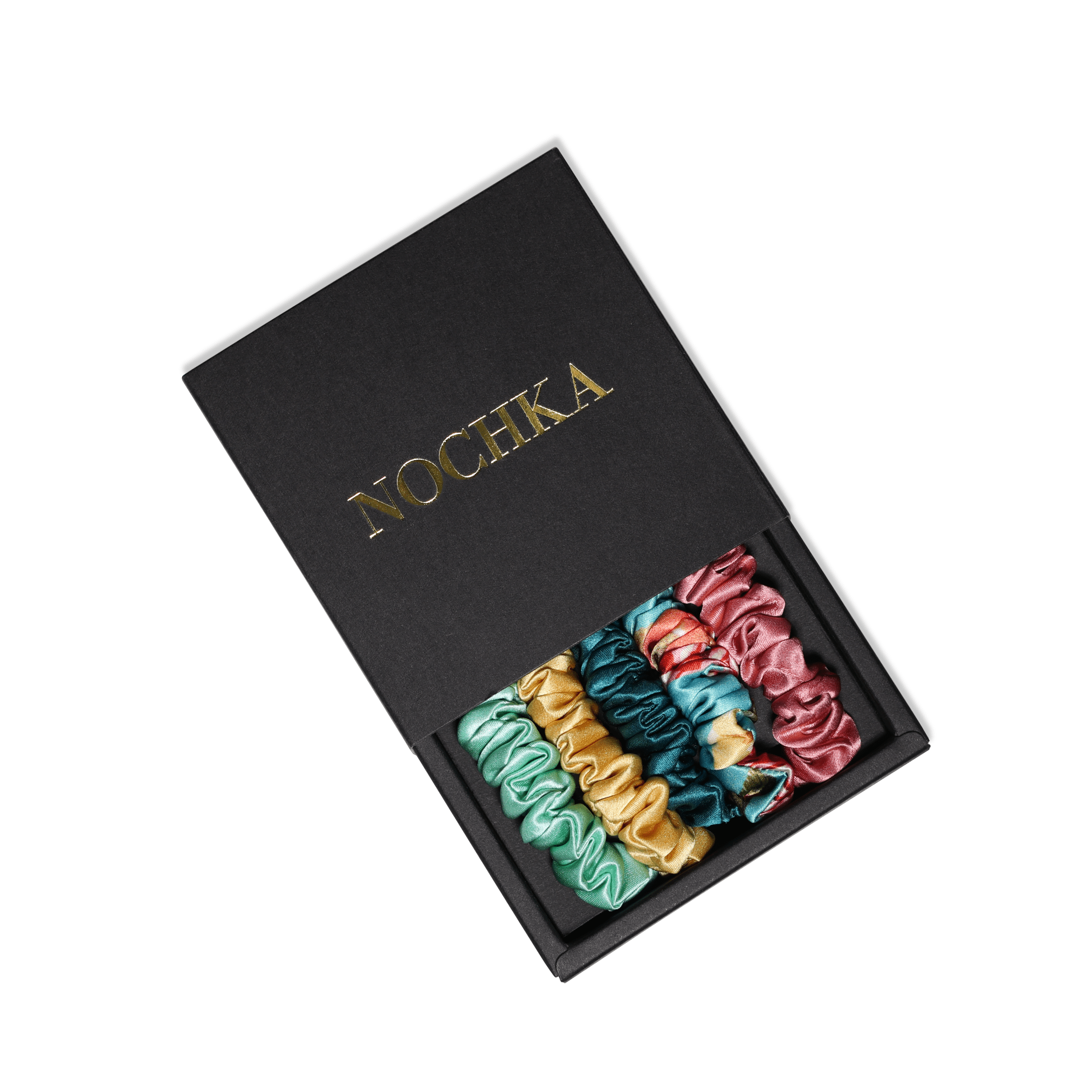 Vintage Style Shades Ultra - Skinny Silk Scrunchies (Set of 5) - NOCHKA
