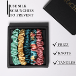 Vintage Style Shades Ultra - Skinny Silk Scrunchies (Set of 5) - NOCHKA
