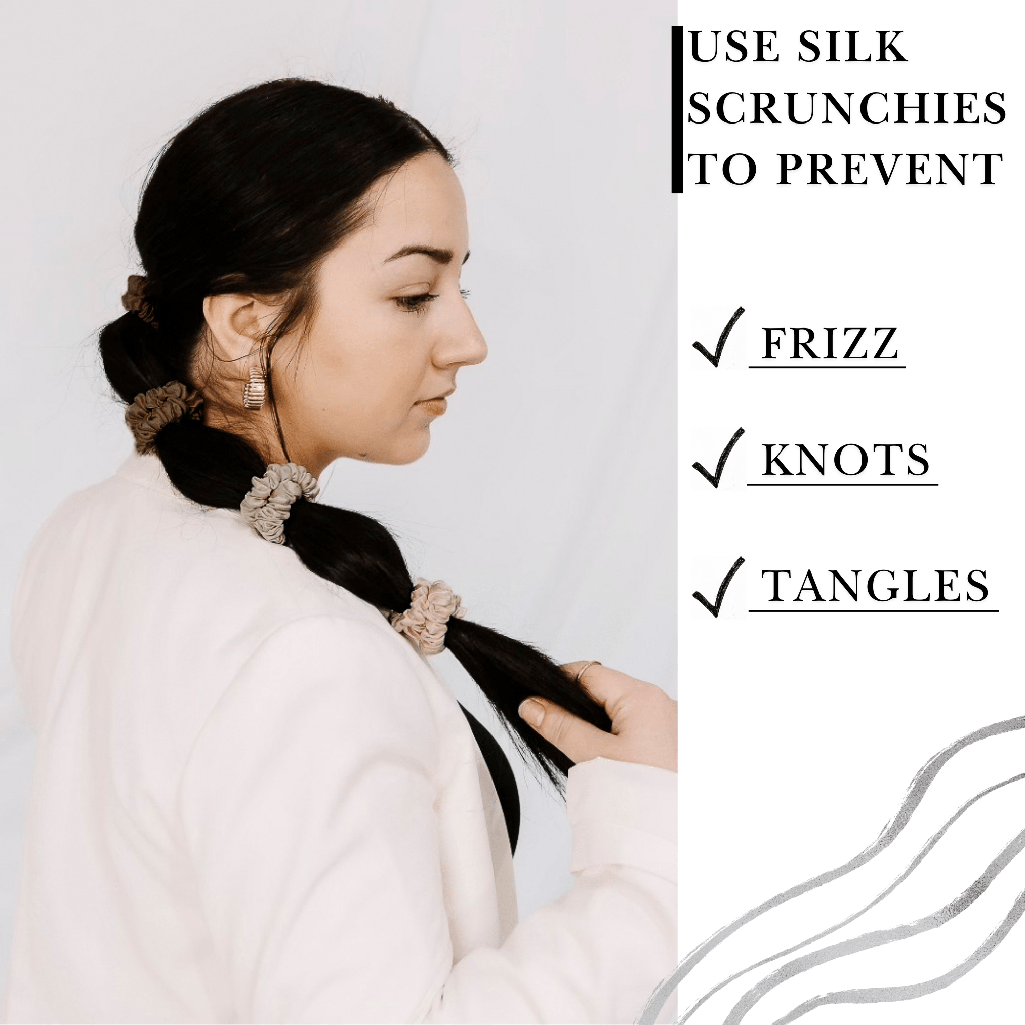 Wheat Shades Ultra - Skinny Silk Scrunchies (Set of 5) - NOCHKA
