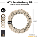 Wheat Shades Ultra - Skinny Silk Scrunchies (Set of 5) - NOCHKA
