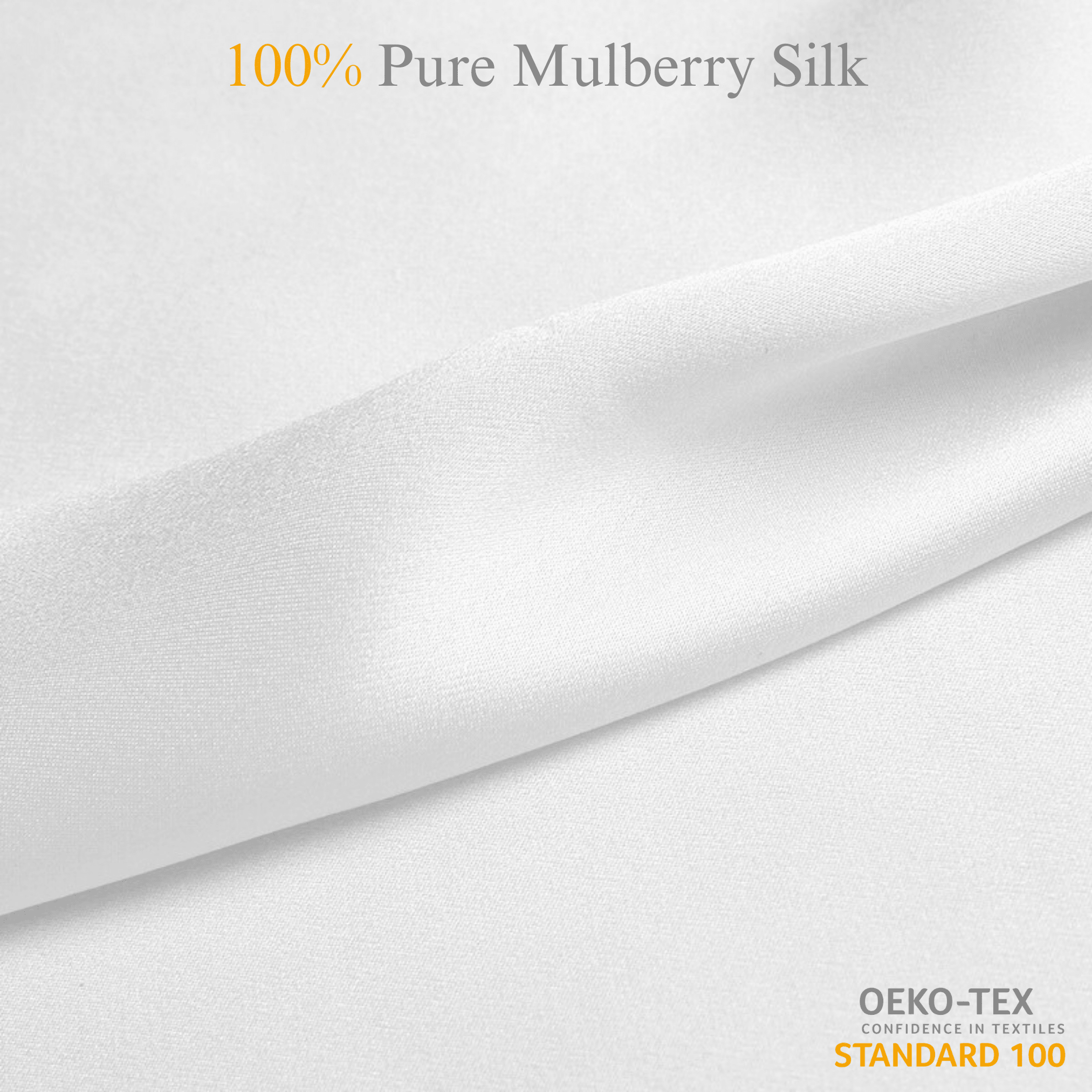 White 100% Pure Mulberry Silk Fabric 19mm Cut - to - Size Silk Fabric - NOCHKA
