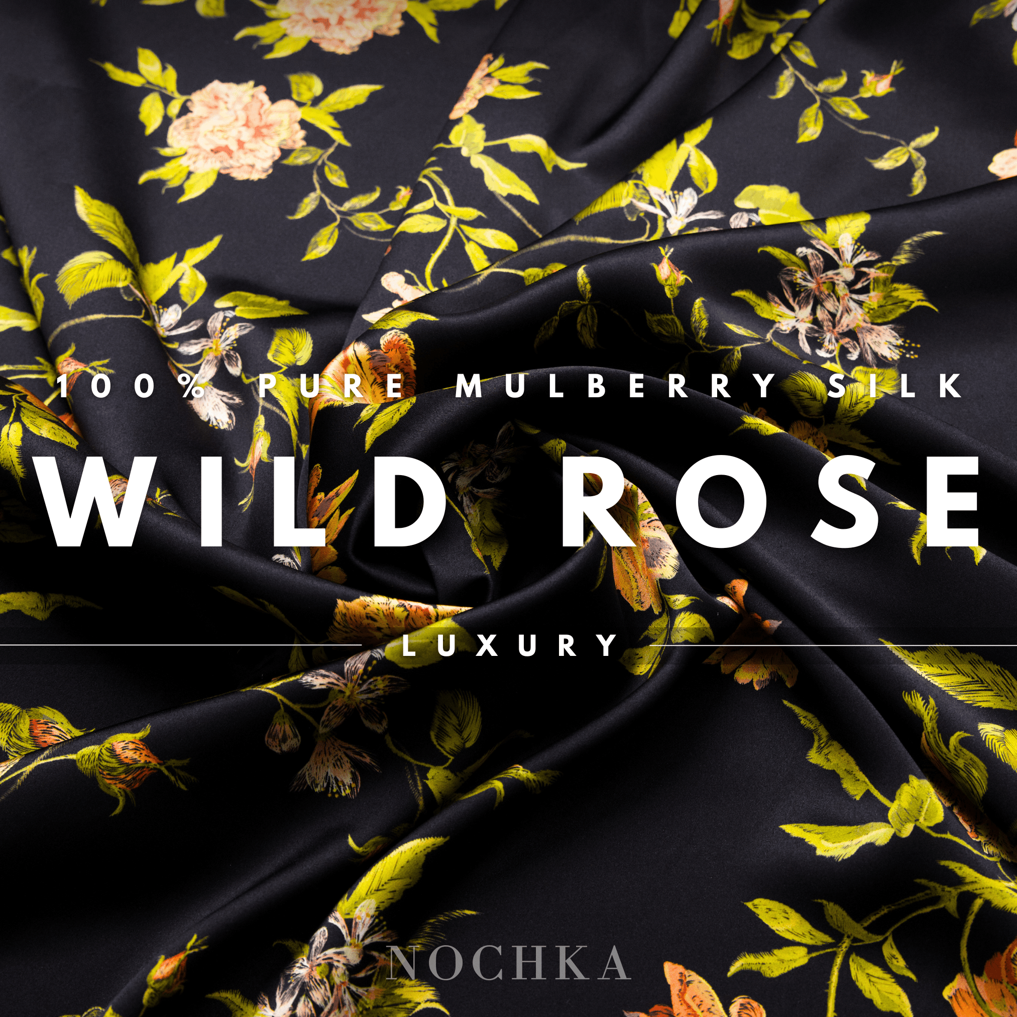 Wild Rose 100% Pure Mulberry Silk Pillowcase - Envelope - NOCHKA
