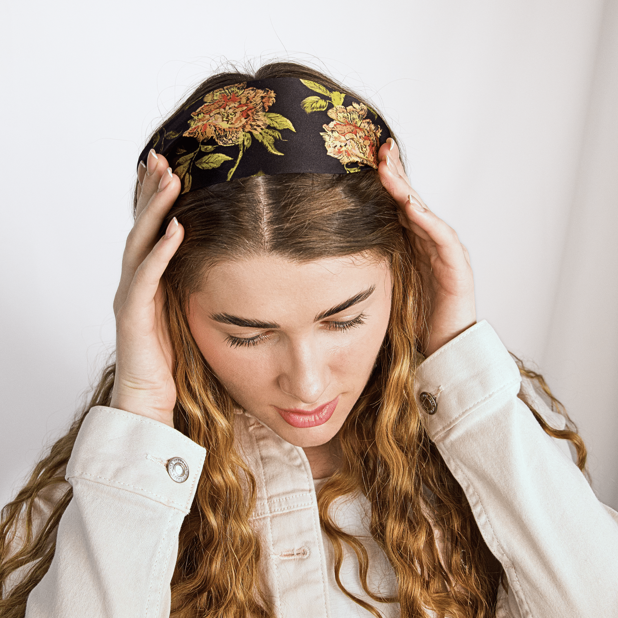 Wild Rose Pure Silk Headband - NOCHKA
