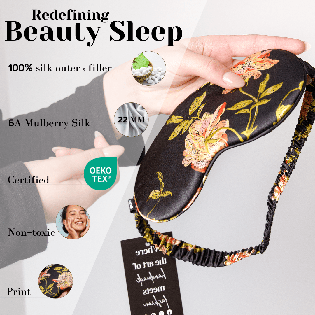 Wild Rose Pure Silk Sleep Mask - NOCHKA
