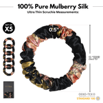 Wild Rose Ultra - Skinny Silk Scrunchies (Set of 5) - NOCHKA
