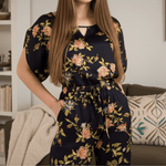 Wild Rose Washable Mulberry Silk Pajama Set (19 Momme, 6A) — Handmade in USA | Loose Tee + Tie - Waist Pants by Nochka - NOCHKA
