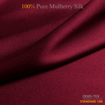 Wine Red 100% Pure Mulberry Silk Fabric 19mm Cut - to - Size Silk Fabric - NOCHKA
