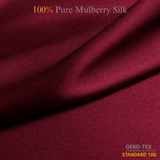 Wine Red 100% Pure Mulberry Silk Fabric 19mm Cut - to - Size Silk Fabric - NOCHKA
