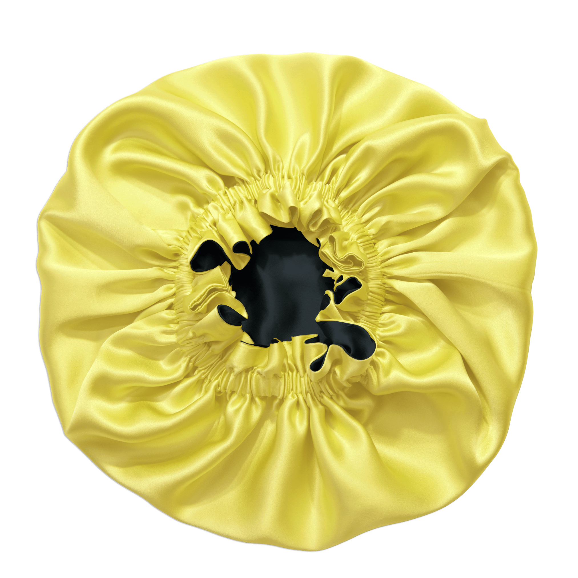 Yellow & Black Pure Mulberry Silk Bonnet – Reversible & Durable - NOCHKA
